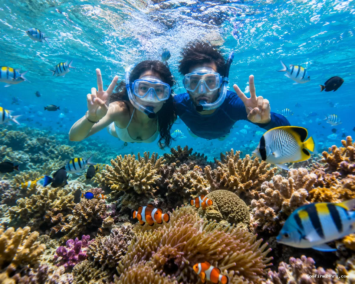 Underwater photography in Andaman with coral reef and fish