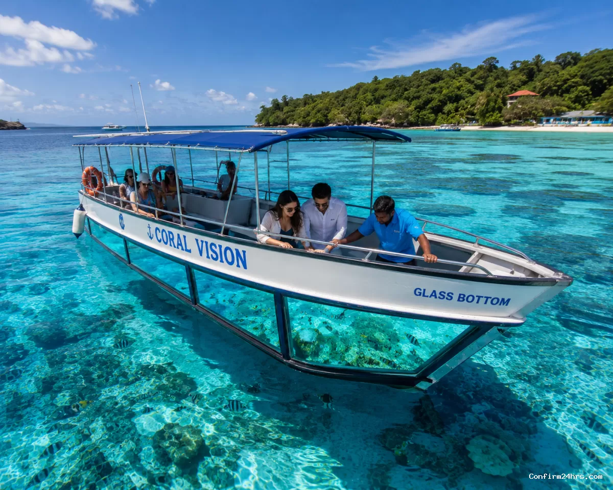 Glass bottom boat ride in Andaman
