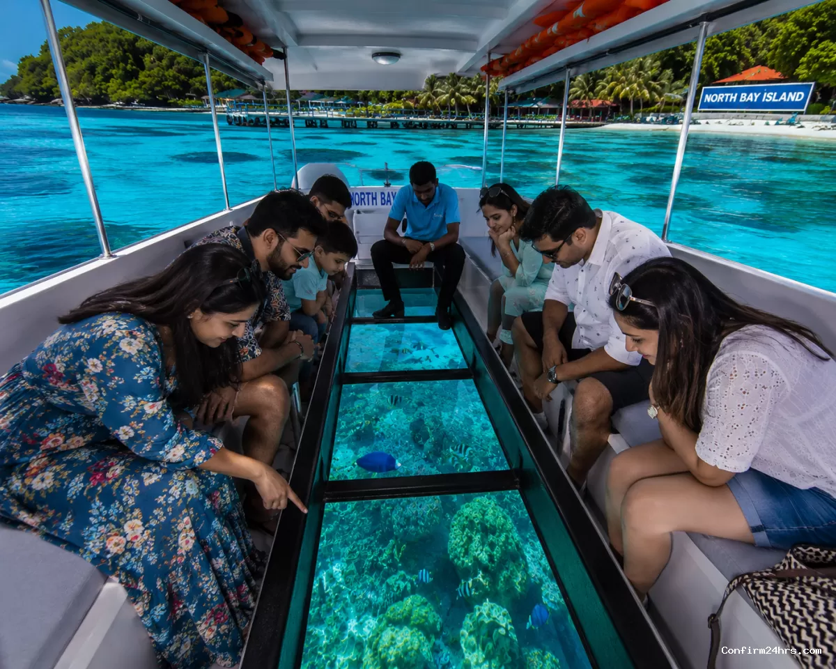 Glass bottom boat ride Port Blair
