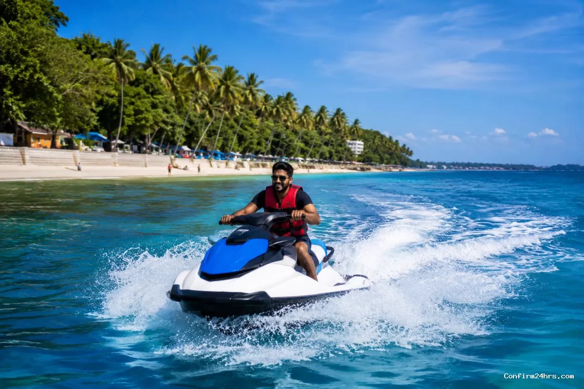 Jet ski ride at Corbyn’s Cove Beach